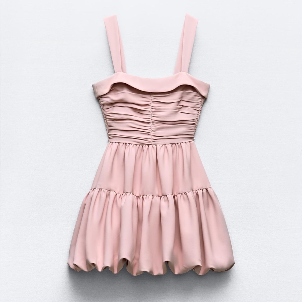 GORGEOUS ZARA NWT Draped Balloon Mini Dress - Picture 15 of 16